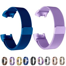 Stainless Milanese Magnetic Loop Band Strap For Fitbit Charge3 4 Watch Wristband