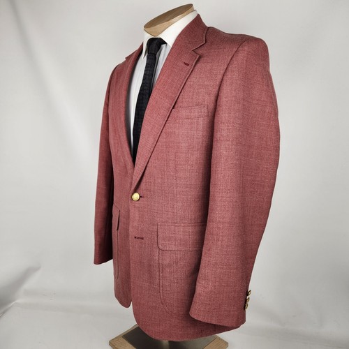 Vintage Stafford Mens Blazer 40R Red Gold Button Sport Coat - Picture 3 of 12