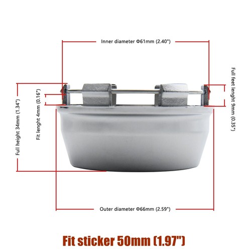 61mm Wheel Centre Cap Silver Blank Wheel Cover Hubcaps For Rims Parts - 4 Pieces - Picture 3 of 17