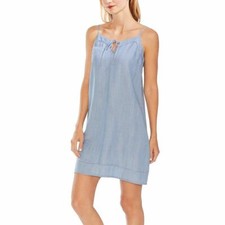 Vince Camuto Dress Tie Neck Tank Shift Women Blue Sz S NEW NWT N157