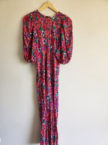 Kachel Colina Pink Floral Puff Sleeve Maxi Dress, Size 10, As-new Condition - Picture 3 of 8
