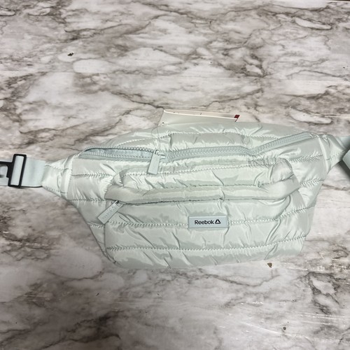 REEBOK Women's Rylan Quilted Puffer Fanny Pack Large Crossbody Bag Dusty AquaNWT