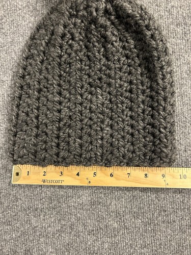 Handarbeit Woll Wintermütze Damen anthrazitgrau mit Kunstfellbommel - Bild 5 von 6