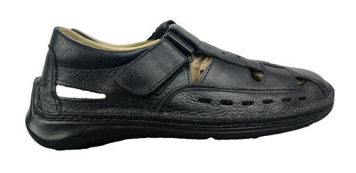 Spring Step Men's Shoes 8 8.5 Black Leather Orthopedic Aspeno Closed Back Sandal - Picture 5 of 11