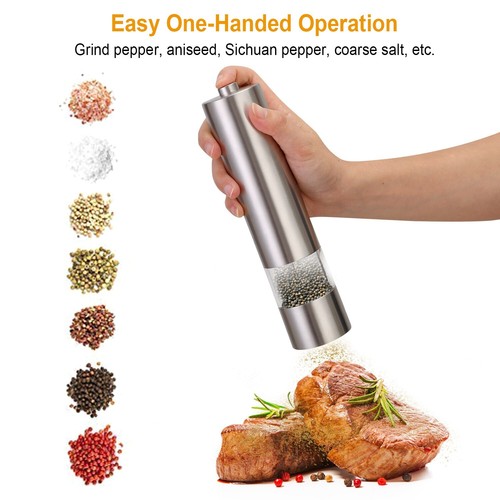 Electric Salt & Pepper Grinder Mill One-Hand Operation Coarseness Adjustable - Picture 3 of 12