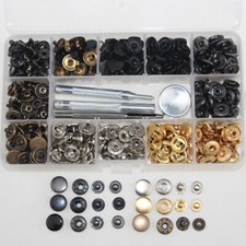 13mm x100 Sets Heavy Duty Snap Fasteners Poppers Press Stud Kit Buttons Tools UK