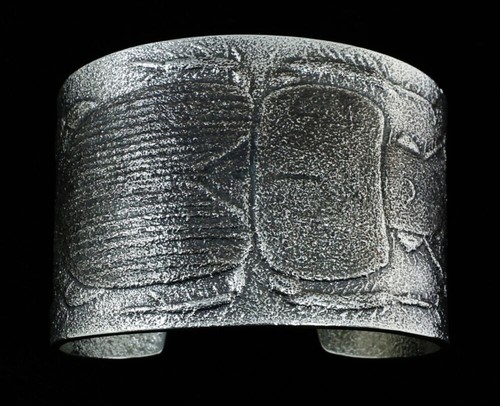 Bracciale Scarabeo Matthew Begay Tufo Fuso Argento Sterling - Foto 4 di 6