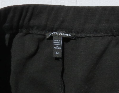 EILEEN FISHER US S M Black Stretch Ponte Knit Organic Cotton Tapered Pants MINT! - Picture 5 of 5