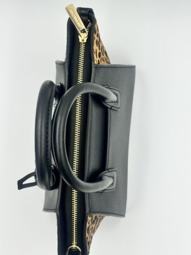 Michael Kors Small Avril Leopard Print Black Multi Leather Bag Calf hair Xbody - Picture 4 of 14