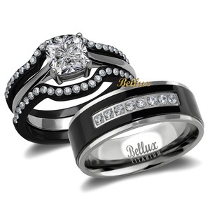 His-and-Hers-Titanium-Stainless-Steel-CZ-Bridal-Matching-Wedding-Ring-Set
