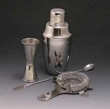 4pcs Cocktail Shaker Kit Stainless Bartender  Tools Set Made in Japan