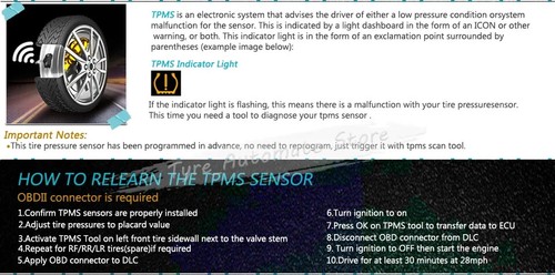 Hot sale 4pcs DE8T1A180AA 9L3Z1A189A TPMS Sensor Tire Pressure Monitor Car Tire - Picture 4 of 6