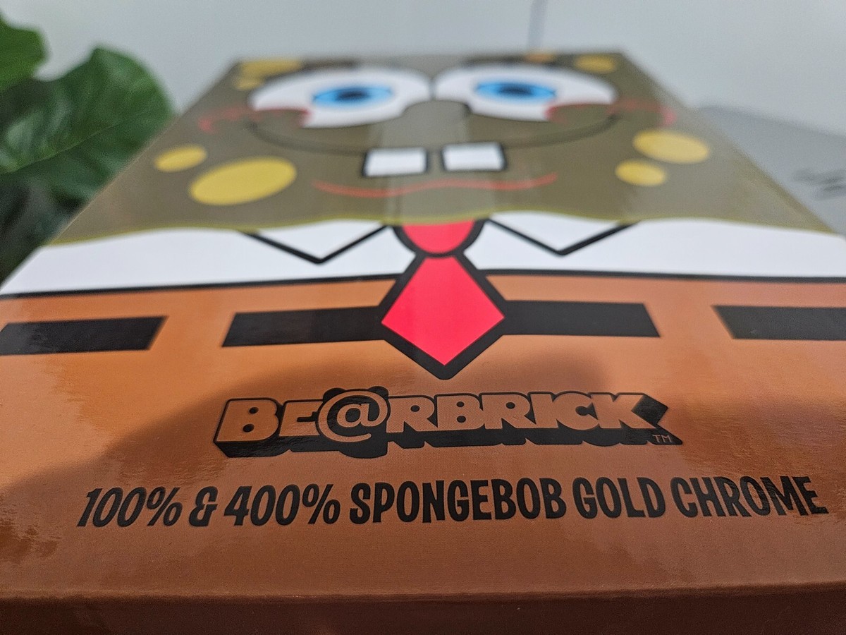 MEDICOM TOY - BE@RBRICK SpongeBob GOLD 100％ 400％ Medicom 400% + 100% Bearbrick ~ SpongeBob Be@rbrick GOLD