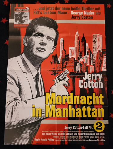 Jerry Cotton Mordnacht in Manhattan KINOPLAKAT A1 George Nader Heinz Weiss