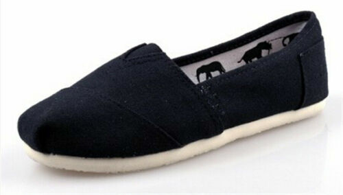 TOM Unisex Shoes Slip-on Casual Flats Solid Canvas Leisure Loafer Shoes UK 3-10 - Picture 16 of 35