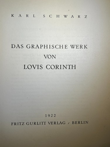 RARE FAMILY PROVENANCE: Das Graphische Werk von Lovis Corinth (1922) & Signed! - Picture 10 of 14