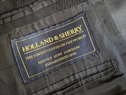 46R HOLLAND & SHERRY Dinner Evening Cocktail Diamond Texture Blazer Jacket 56 EU - Picture 6 of 8