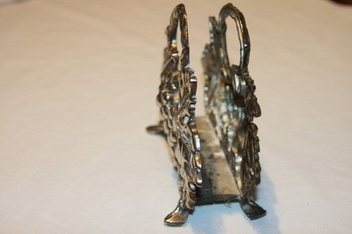 Vintage GODINGER SILVER Grape Leaves / Grapes Design Napkin Holder Letter 1994 - Picture 6 of 13