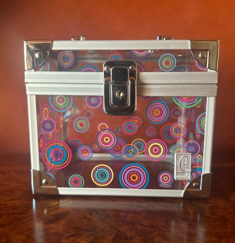 Caboodles Makeup Organizer Case Acrylic Rainbow Circles w/Latch 7"x6"x5" - Picture 11 of 11