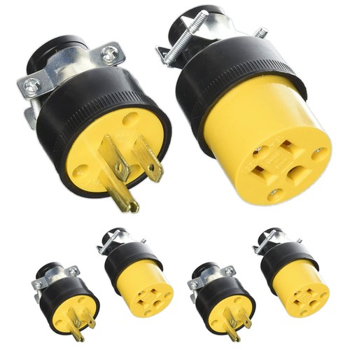 Lots Male & Female Extension Cord Replacement Electrical Plugs 15A 125V - Picture 5 of 10