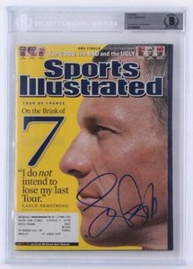 Lance-Armstrong-SIGNED-2005-Sports-Illustrated-Magazine-Beckett-Encapsulated