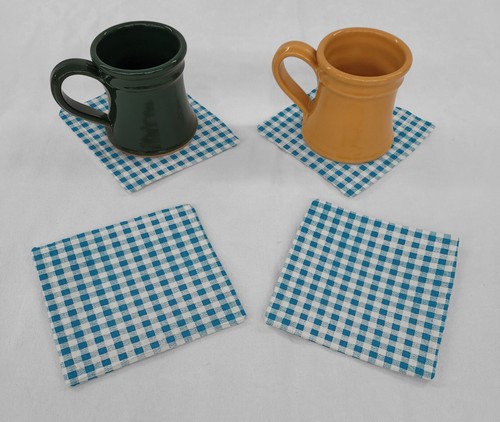 Checked Gingham Cloth Coasters - Picture 17 of 21