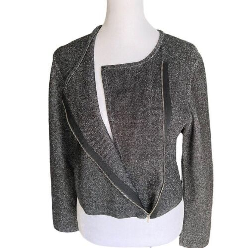 Theory - NWT Lioralee Prosecco Crop Asymmetrical Zip Blazer Jacket Sz S - Picture 2 of 8