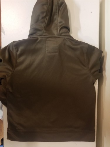 Ol'Tom Tech Turkey Gear Hooded Fleece Sweatshirt Sz Small 8-10 Brown Pouch Pckt  - Picture 3 of 8