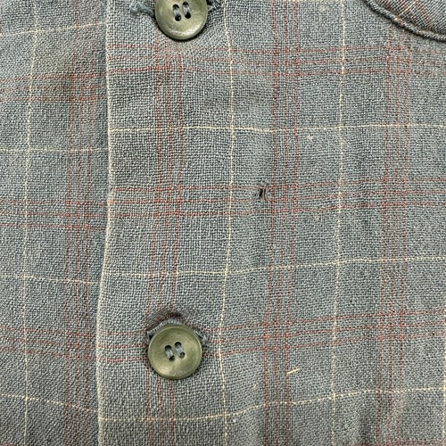 VINTAGE Pendleton Shirt Mens L Green Board Plaid Wool Plaid Loop Collar 50s 60s - Picture 5 of 18
