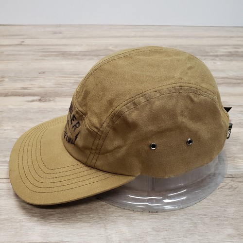 Howlers Bros 5 Panel Hat Cap Strap Back Camp Brown Oilskin Cotton Adjustable - Picture 5 of 9