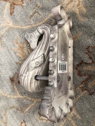 New MACKENZIE CHILDS Metal Aluminum Whale Door Knocker Doorstop Nautical Gingham - Picture 10 of 14