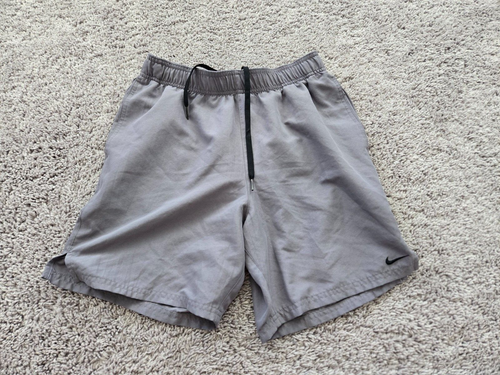 Nike Swim Shorts Mens Small Gray Mesh Lined Quick Dry Drawstring Swimming