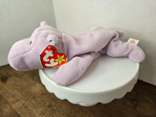 Happy the Hippo Purple Lavender TY Beanie Babies - Picture 4 of 8