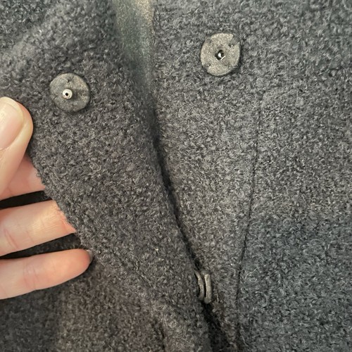 LL Bean Vintage Wool Blend Boucle Cropped Jacket Blazer Black Size 12 Womens - Picture 5 of 9