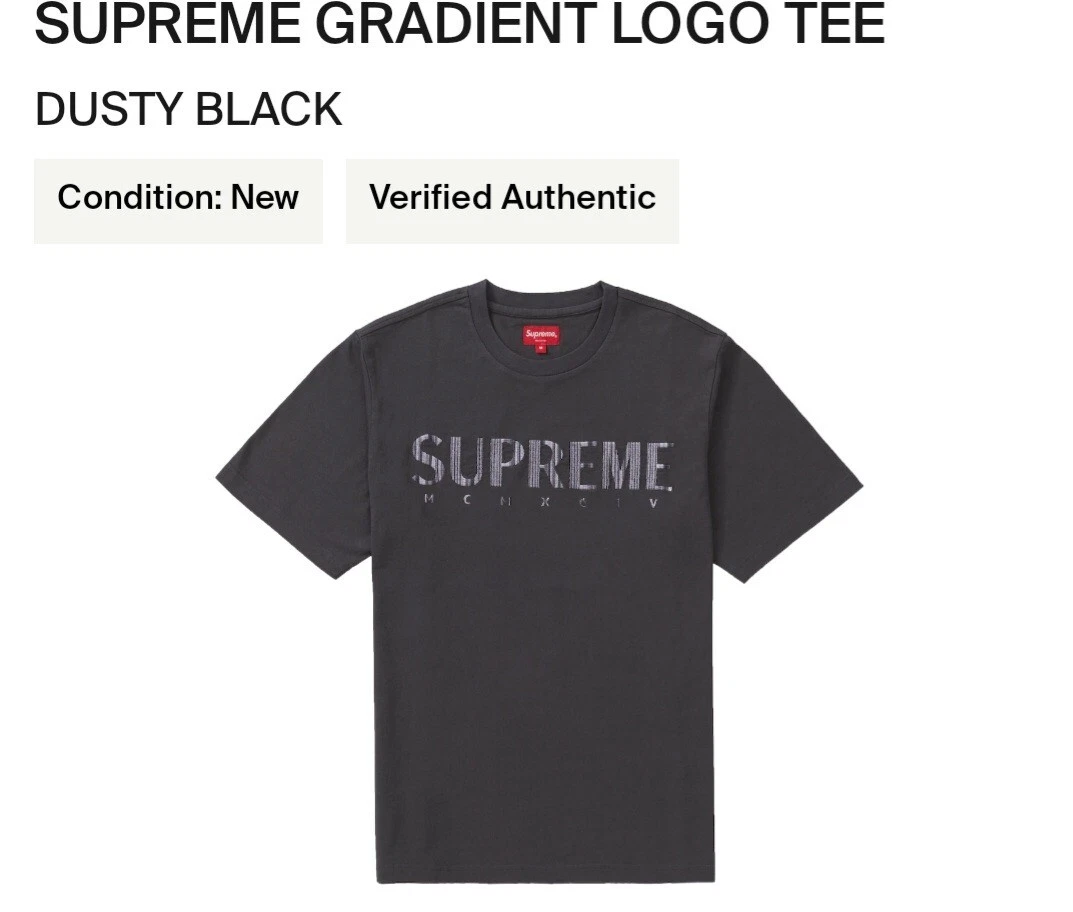 Supreme SS19 Gradient Logo Tee Vintage Black Medium New Authentic