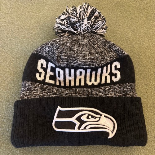 New Era NFL Seattle Seahawks Knit Beanie Black and White Winter Warm Never Worn - Picture 3 of 10