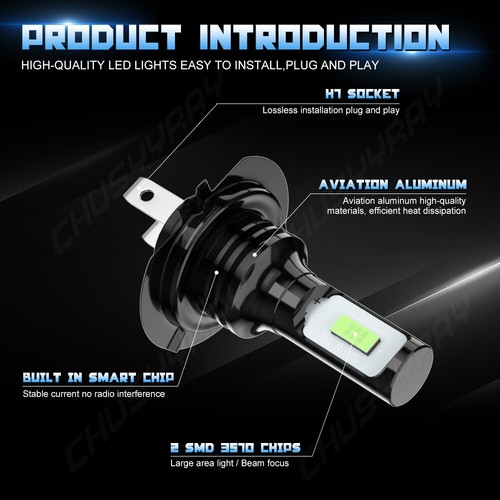 For Suzuki GSX1300R Hayabusa 2008-09 2011-18 H7 H9 LED Headlight 8000K blue Bulb - Picture 5 of 12