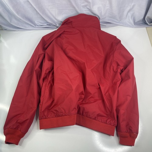 LL Bean Jacket Bomber Zip Up Coat Burgundy Plaid Lined - Mens XL - EUC - Picture 9 of 11