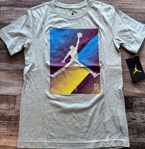 NWT Nike Air Jordan Boys YLG Gray/White/Burgundy/Black Jogger Pants Set Large - Picture 2 of 6