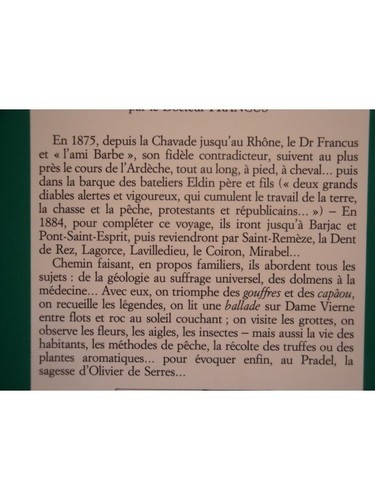DOCTEUR FRANCUS voyage le long de la rivière Ardeche 1992 BOUQUINERIE - Imagen 2 de 3