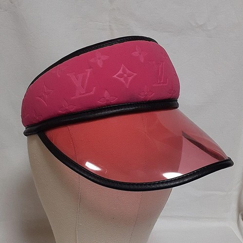 Louis Vuitton visiera rosa monogramma rosa bordo pelle vintage - Foto 2 di 11