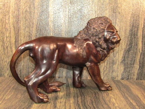 Vintage Heavy Bronze/Copper/Brass/Metal Lion Sculptures Luxury Home Décor 9 X 12 - Picture 10 of 24