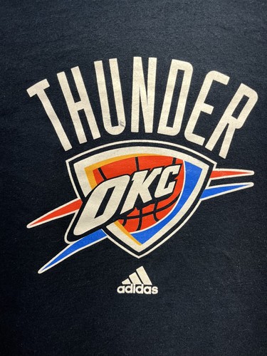 Oklahoma City Thunder Shirt Mens XL Blue Long Sleeve NBA Basketball Adidas
