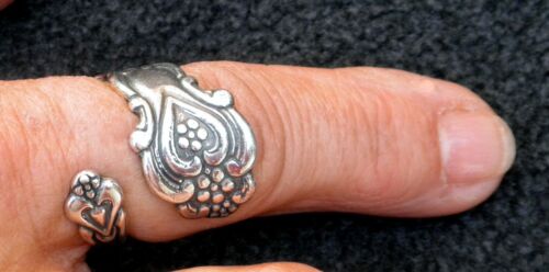 #4221 ANTIQUED STERLING SILVER PLATED ADJUSTABLE SPOON RING
