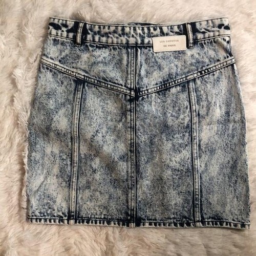 Les Coyotes De Paris NWT $150 Retail Tanja Denim Acid Wash Skirt - Girls Size 18 - Picture 6 of 9