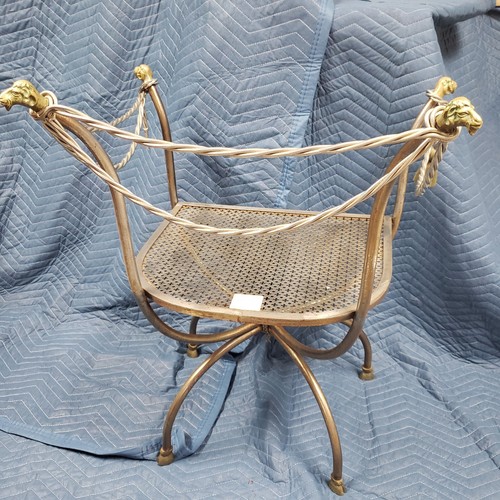 Jasen Maison Style Rams Head Foot Metal Chair Brass Tassel Trouvailles  - Picture 9 of 21