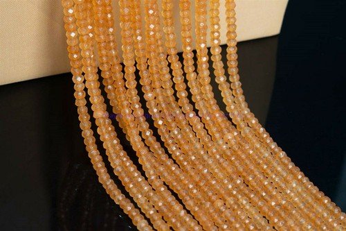 Natural 2x4mm Orange Jade Faceted Rondelle Gemstone Jewelry Beads Strand 15" - Picture 8 of 12