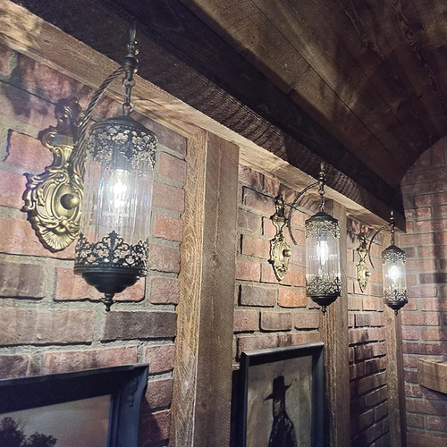 Rustic Glass Wall Sconce Mini Vintage Antique Gothic Wall Light Fixture Retro Fa - Picture 4 of 9