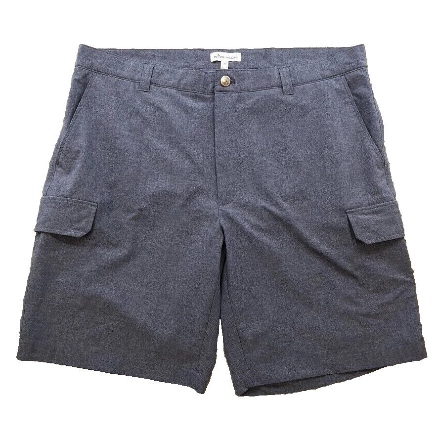 Peter Millar Cargo Shorts Mens 36 Blue Activewear Golf Office Athleisure Preppy