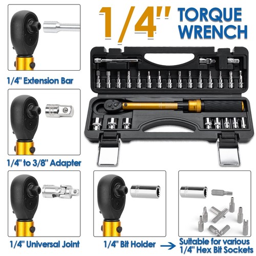 1/4 Inch Drive Bike Torque Wrench, 1-25 Nm (10-222.5 in.lb), 27 PCS Click Bic... - Picture 5 of 8